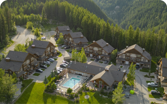 Aerial northstar mountain village resort