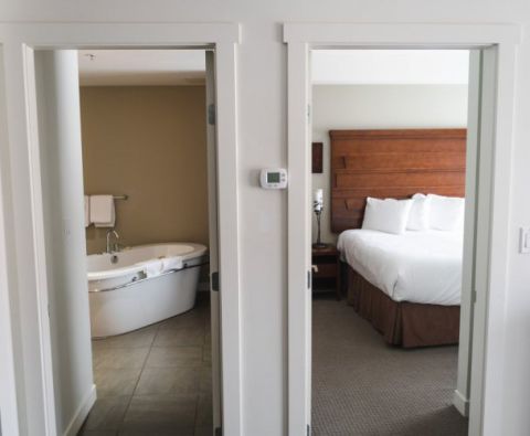 Mountain spirit split bathroom and bedroom 480x395