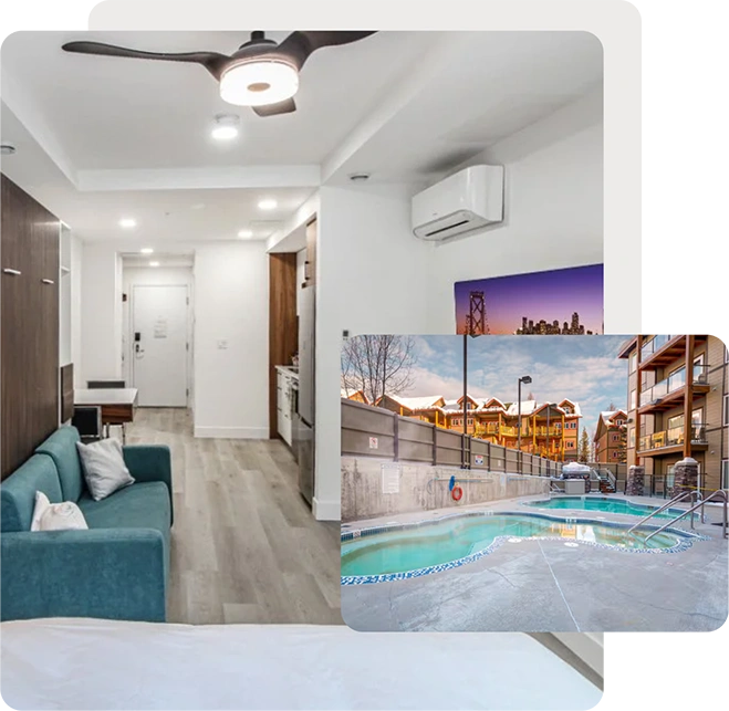 The nest suite and pool