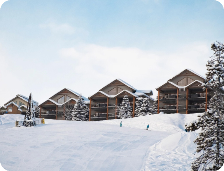 Alpine resort ski chalets