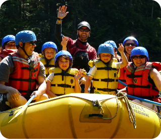 Family white water rafting