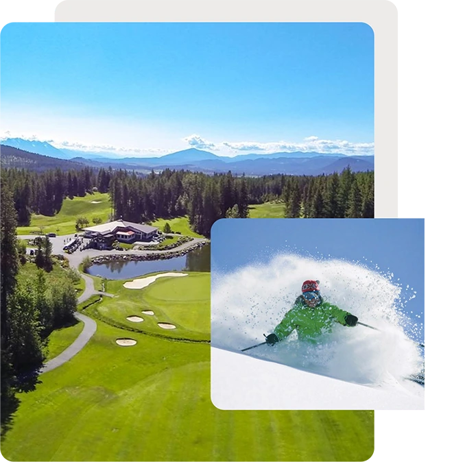 Golf and ski collage