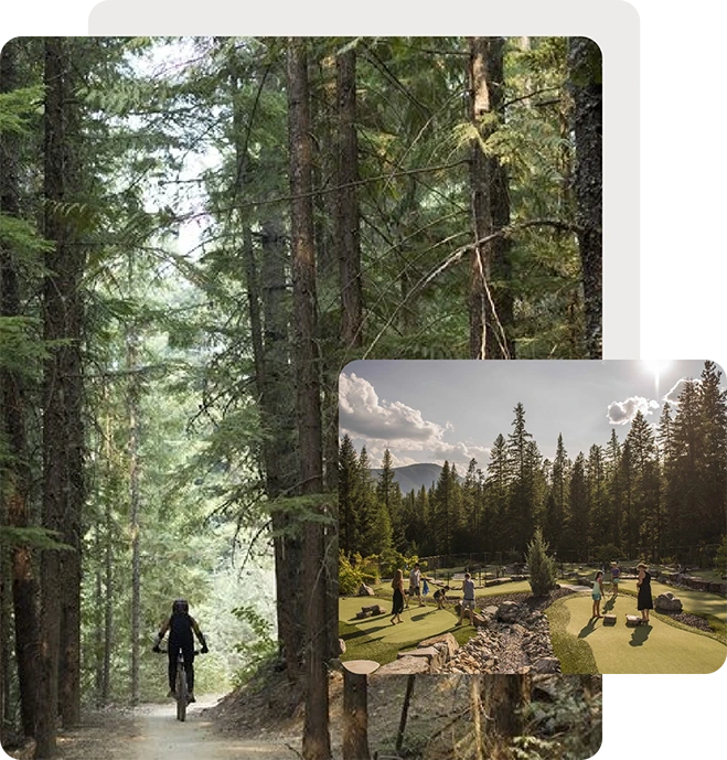 Mountain biking and golf activities