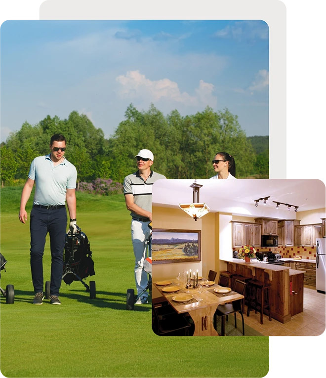 Group of friends golfing