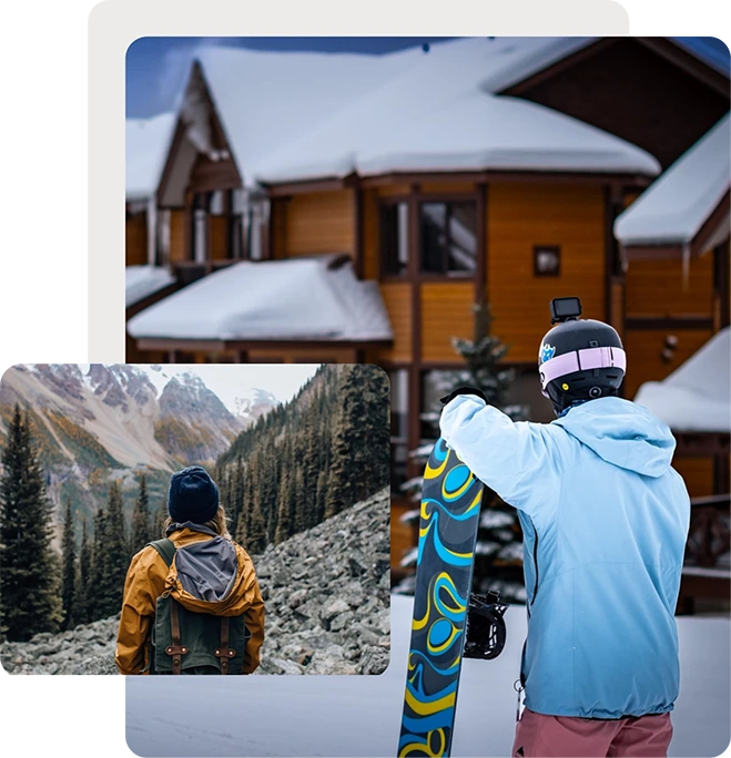 Ski and mountain hike