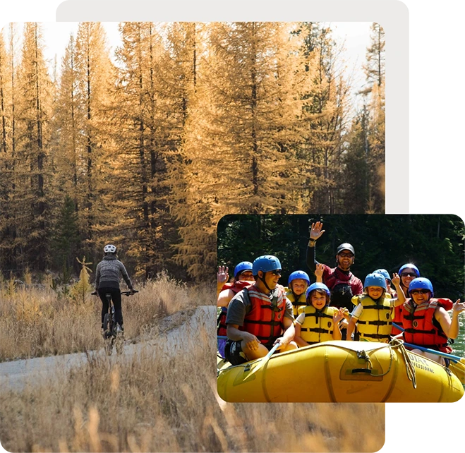 White water rafting and mountain biking