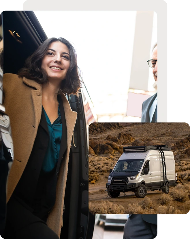 Woman looking out of vehicle